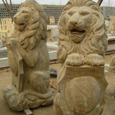 China Europe's Largest Sitting Stone Lions Stone Sculpture for sale