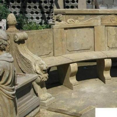 China Outdoor Decoration Hand Carved Outdoor Garden Natural Stone Bench for sale