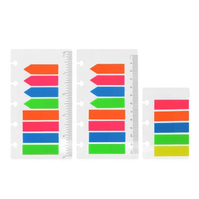 중국 Loose Leaf Disc Attachment PET Sticky Notes For A5 Notebook Organizer Punched Holes With Cm Or Inch Ruler 판매용