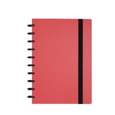 中国 Custom Poly Printed Red Notebook Cover A5 Planner Hard Notebooks With Elastic Band 販売のため