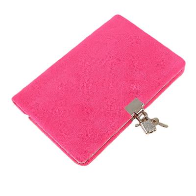 China Wholesale Simple Multicolor Velvet Notebook Factory Plush Cue Rope Notebook With Lock for sale