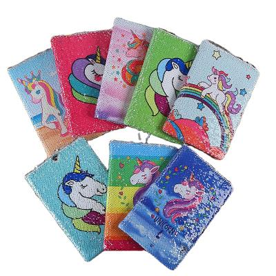 Cina Customized Color Printed Unicorn Notebook Cute A5 Sequin Diary Anime Style Notebook in vendita