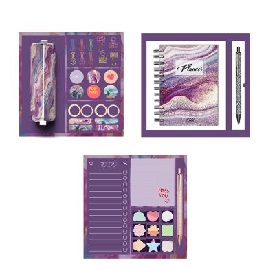 Cina School Home Office Purple Swirl Gold Series Office Supplies and Stationery Gift Set Office Stationery Wholesale in vendita