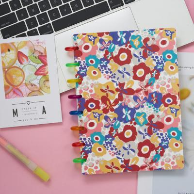 Cina Hardcover Customized Printing Color Plastic Disc Systems Journal Binding Diary Notebook in vendita