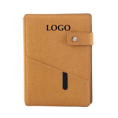 China 80g PU Refillable Single Waterproof Leather A5 Cover Printed Spiral Notebook with Snap Closure for sale