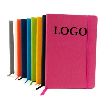 China Customizable Single Line A5 80 Hardcover Covers 80 GSM Wire Stitching Hardcover PU Leather Business Notebook for sale