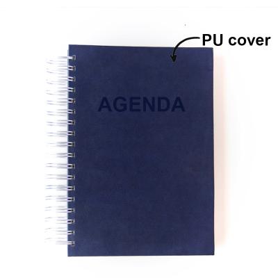 중국 Custom Hardcover 2022 PU Cover Planner Spiral Notebook with Metal Corner 판매용