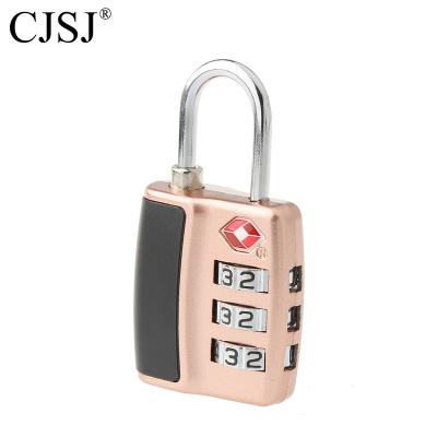 China Colored zinc alloy TSA license TSA-552 3 dials combination TSA padlock tsa lock for luggage for sale