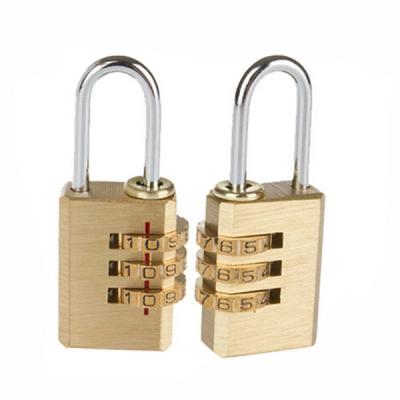 China CH-04B China Factory Wholesale 3 Digits Brass Luggage Use Combination Padlock for sale