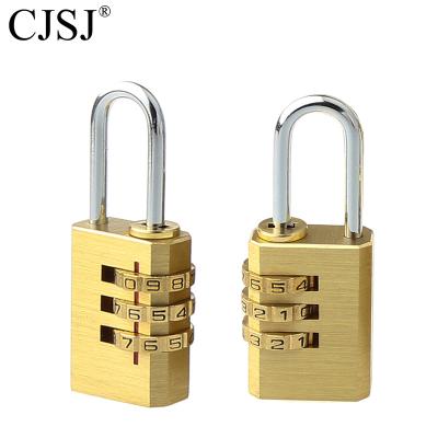 China CH-04B 3 Combination Padlock Outdoor 20mm Brass Luggage Hot Selling Brass Lock for sale