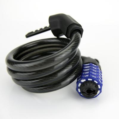 China Stain steel cable with PVC coating CH-5018 5 digits 18MM diameter*90cm length bike lock combination for sale