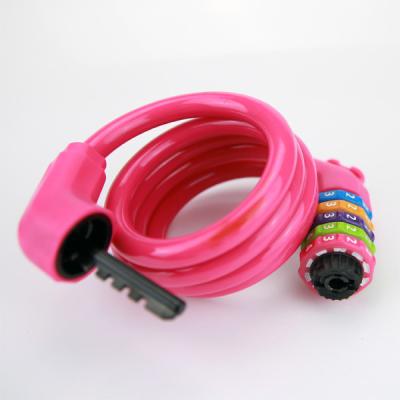 China Stain Steel Cable With Colorful PVC Coating CH-501 Lock Factory 12*1200mm Bike Password Lock for sale