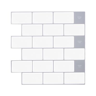 China Just Peel and Stick Cheap DIY Home Decor Idea With White Mosaic Sticky Sticker Decoration Underground Backsplash for sale