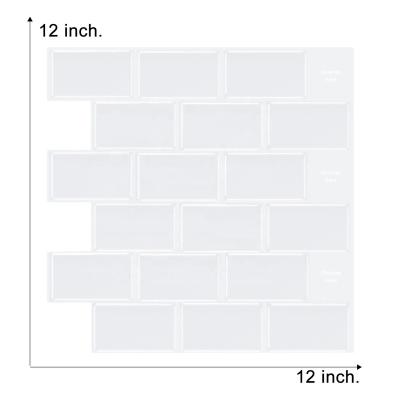 China Just Peel And Stick Self Adhesive Stickers Peel And Stick Wall Tile 12*12 Inch Decor Backsplash Home Kitchen Bathroom PU Stick Waterproof for sale