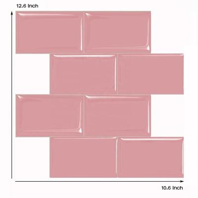 China Just Peel and Stick Pink Backsplash Peel and Stick Underground Sticker Self Adhesive Wall Sticker Waterproof Thicker Top Tiles for Shower Room Kitchen for sale