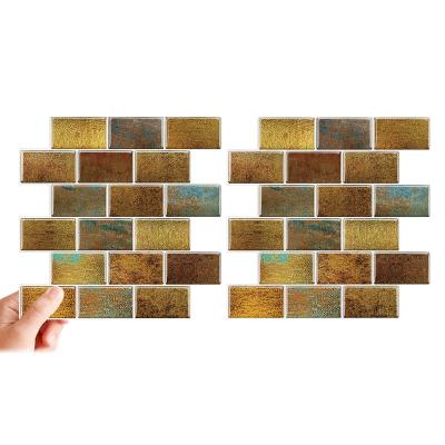 China Amazon Best Selling Waterproof+Oil Proof+ECO-Friendly Vivid Tiles Peel And Stick Self Adhesive Tile Wall Tiles Waterproof Removable Wallpaper For Room Decoration for sale