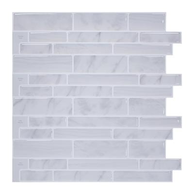 China Waterproof Home Bathroom/Kitchen/Bedroom 12*12 Inch Peel and Stick 3D Wall Tile Self Adhesive Sticker Backsplash Kitchen Decor for sale