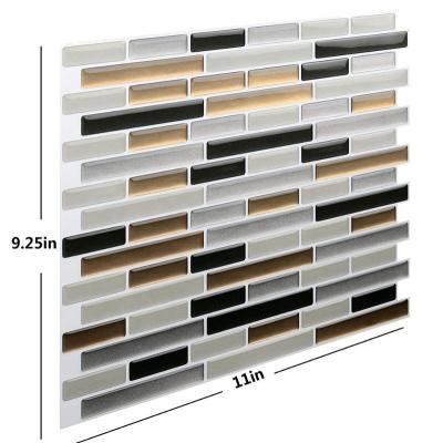 China Peel And Stick Wall Tile Vinyl 3D Wall Sticker Mosaic Adhesive Fireplace DIY Parquet Backsplash Tile Interior Wall Waterproof Decoration for sale