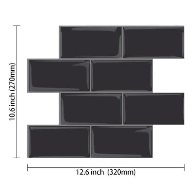 China Glazed Metallic Tiles Peel And Stick Backsplash 2.5mm Thickness Underground Wall Tile Kitchen Dark Gray Bathroom Waterproof for sale