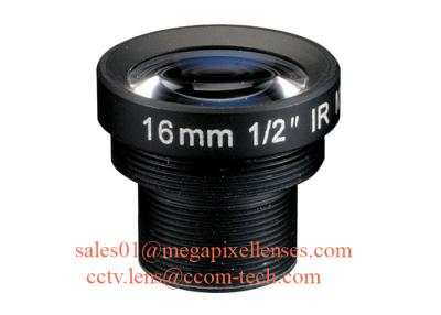 China lente del tablero del IR del soporte del 1/2” 16m m F1.6 2Megapixel M12x0.5, lente de cámara de seguridad de la lente de 16m m MTV en venta