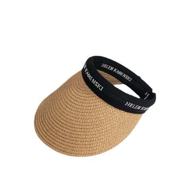 China Summer daily life and beach Korean version straw hat Korean version straw-braided spring vacation sunblock headband empty straw-braided top hat for sale