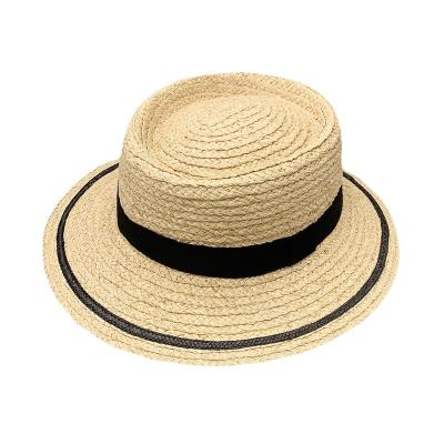 China Border Type Holiday Flat Beach Raffia Seaside Large Brim Straw Hat 10 Picture New Picture Ring Top Customized for sale