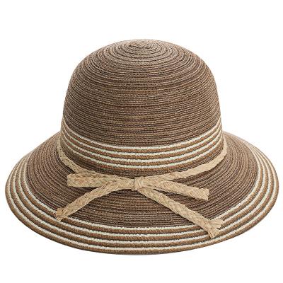 China Fashion\comfortable straw hat\2021 multi-color fisherman's goods of bucket beach straw hat bow hat for sale