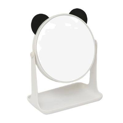 China Simple Cute Double-Sided Cute Cartoon Pet Desk Mirror Cartoon Mirror Rotating Desktop Dressing Table Makeup Mirror for sale