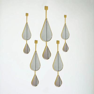 China Modern Minimalist Luxury Living Room Wall Mirror Gold Teardrop Decor Gold Teardrop Wall Mirror Home Set for sale