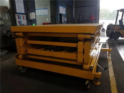 China Electric Mobile Scissor Lift One Control Box On Platform Motorized Wheel Walking for sale