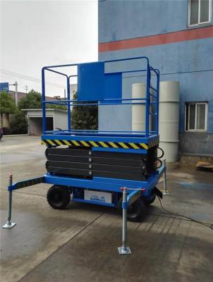 China O móbil hidráulico aéreo da plataforma quadriculado contínua de Skidproof da roda do pneumático Scissor o elevador à venda