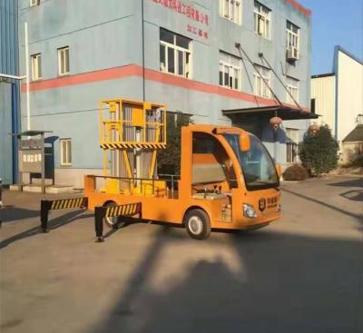 China Double Mast 12m Aerial Truck Mounted Man Lift Elevated Work Platform for sale