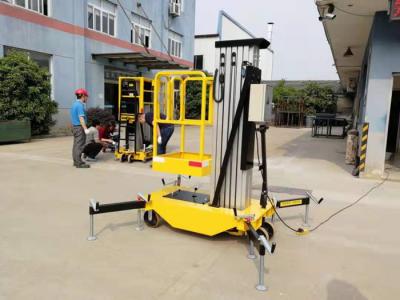 China Anti Skid Mobile Aerial Work Platform High Strong Hydraulic Man Lift Yellow for sale