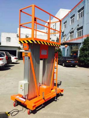 China Auge hidráulico eléctrico apoyado elevando la naranja vertical de la elevación del palo de las plataformas de trabajo en venta