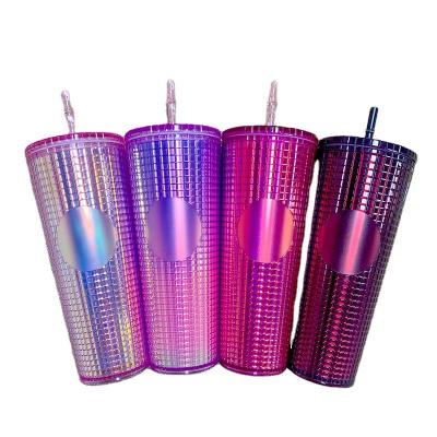 China 2022 Hot Sale Unbreakable Tumbler With Flat Lid Straw Glitter Clear Double Wall Snow Globe Tumbler for sale