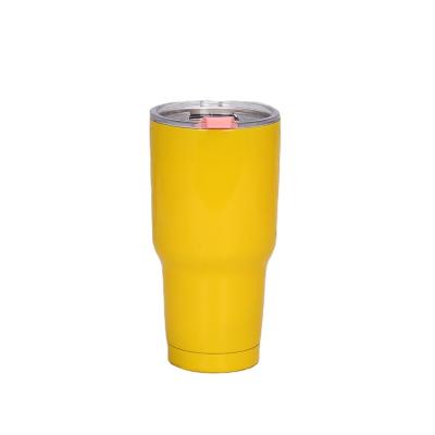 China Sustainable Hot Selling Double Wall Stainless Steel Mug With Sliding Lid Vacuum Insulated Curve 30oz Tumbler for sale