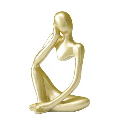 China Art Decor Best Selling Made in China Black White Gold Body Shape Decoration Artwork Ceramic Thought Decoration for Model Hotel for sale