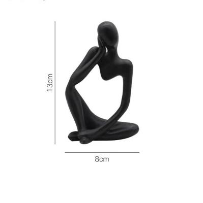 China Art Decor Manufacturers Selling Best Thought Form White Gold Black Body Form Resin Art Room Decoration For Resin Decor Model for sale