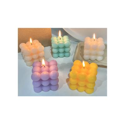 China Fashion Luxury Style Best Selling Bubble Cube High Quality Square Candle Aromatherapy Luxury Scented Candle Scented Luxury Candles For Home Use for sale