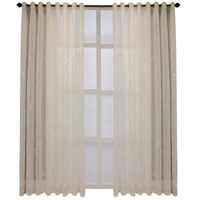 China Gauze Curtain Living Room Bedroom Balcony Light White Curtain Relief Gauze Curtain Yarn Musical Note Thickening Minimalist Luxury Quality for sale