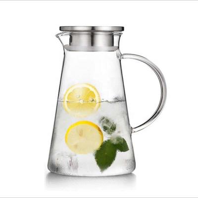 China Nordic Viable Single Conical Glass Tea Set Jug Milk Teapot Kettle High Capacity Selling Heat Resistant Thickening Transparent for sale