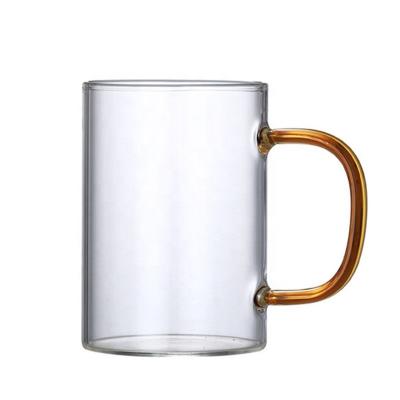 China WITH LID Color 300Ml Handle Beverage Mug Milk Mug Beer Mug Creative Single Glass Cold Shop Bar Hot Sale Picnic With Sublimation Glass for sale