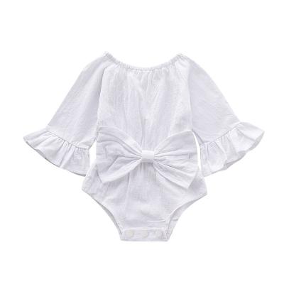 China Wholesale Simple One Piece Jumpsuit Cotton Rompers Fashion Ruffle Fashion Color 3/4 Cute Babies Clothes for sale