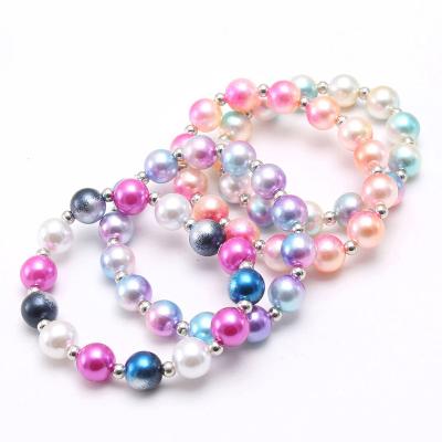 China Wholesale DIY Friendly Colorful ABS Beads Jewelry Elastic Bracelets Cute Babies Kids Bracelets for sale