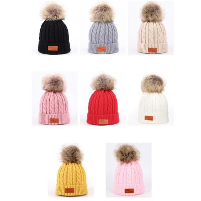 China Daily Life In Running Bobbles Kids Accessories Knitted Winter Hats Kids Beanie Hats 5-12years for sale