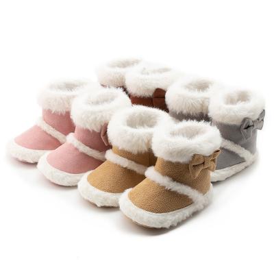 China RTS Soft Fleece Winter Walking Shoes Lovely Printed Babies Infant Sports Shoes for sale