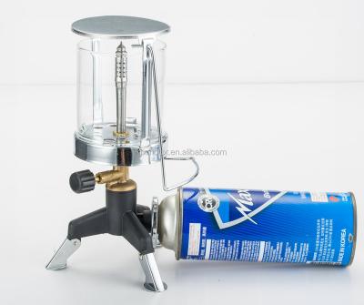 China METAL+GLASS Lights 100-600W Mini Portable Camping Gas Lantern Adjustable Compact Outdoor Gas Lights 100-600W Valve Gas Lamp Travel Bayonet for sale