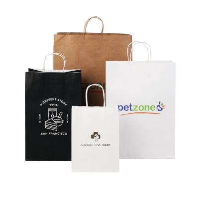 China Gift.Shopping.Food.Candy. Wholesale Agriculture Custom Brown Blank Printed With Your Own Logo Gift Craft Kraft Shopping Paper Bags With Handle for sale