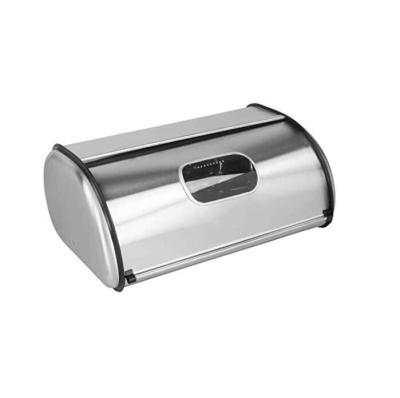 China Freshness Preservation Stainless Steel Bread Box Silver With Window for sale