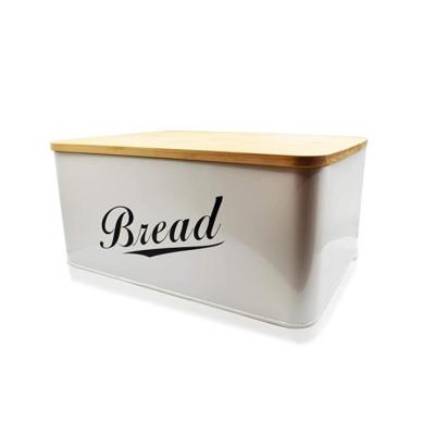 China Modern Freshness Keeping Metal Bread Box With Lid Bread Storagem Bamboo Bread Container For Kitchen Countertop Kitchen Decor Organizer for sale